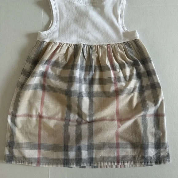 Burberry Kids Dress in White and Tan Plaid